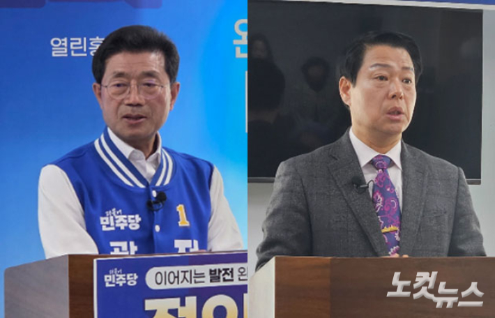 정인화 예비후보(왼쪽), 박성현 예비후보. 박사라 기자  