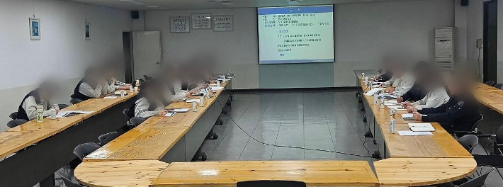 안전공업 1분기 정기 노사협의회 모습. 황병근 안전공업 노조위원장 SNS 캡처