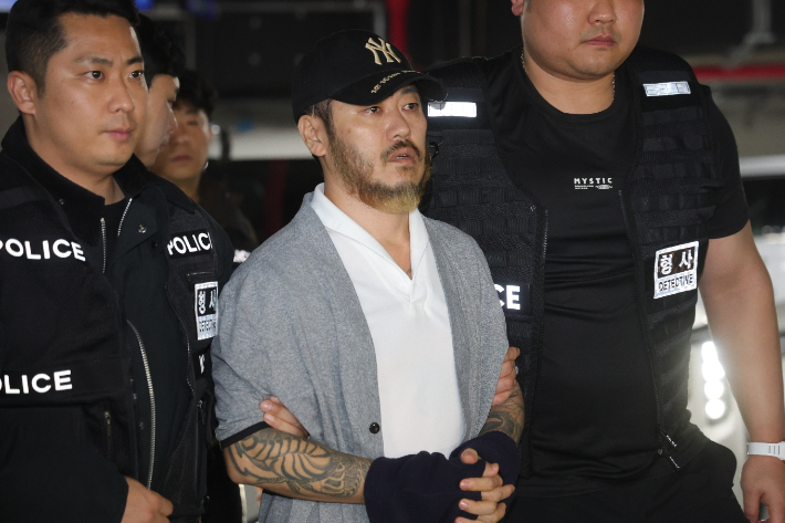 경찰청으로 압송된 '필리핀 마약왕' 박왕열. 연합뉴스