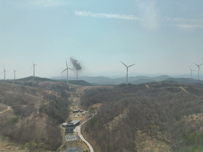 화재당시 영덕 풍력발전기. 독자 제공