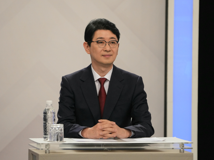 국민의힘 부산시장 경선 토론회에 참석한 국민의힘 주진우 의원. 의원실 제공