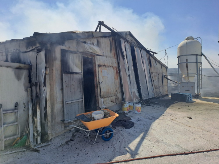 불이 나 타버린 양계장의 모습. 전북소방본부 제공