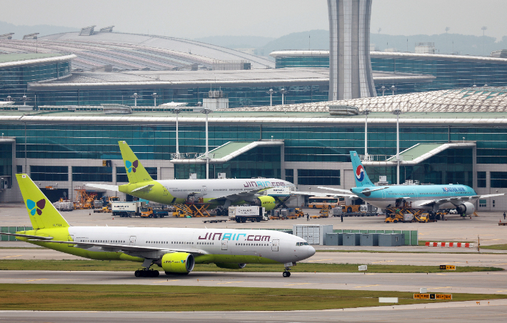 국내 항공사 항공기들. 연합뉴스