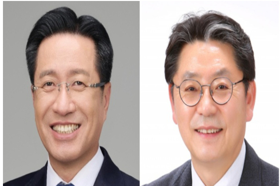 정영두 전 청와대 행정관(왼쪽)과 홍태용 김해시장 측 사진 제공