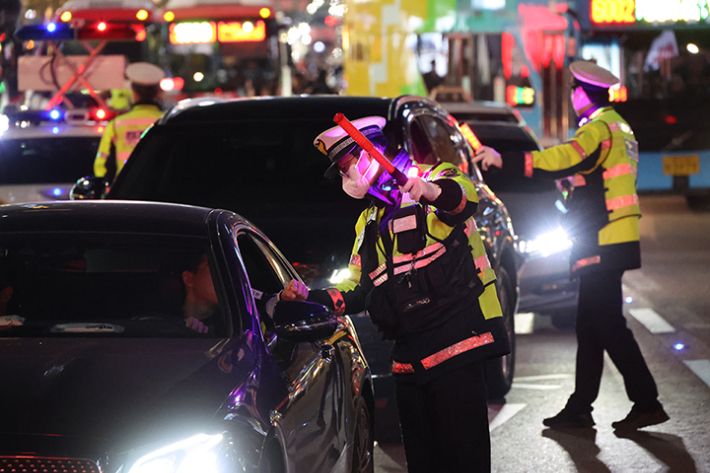 음주단속 모습. 연합뉴스