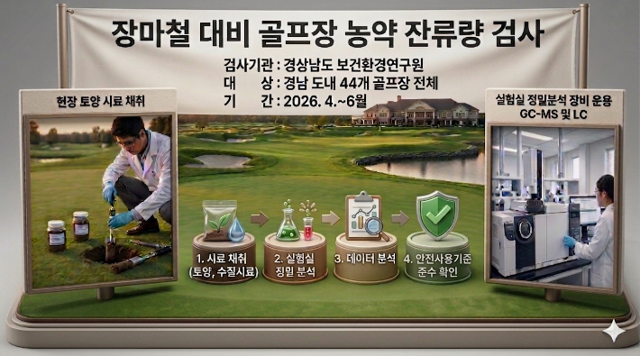 골프장 농약 잔류량 검사. 경남도청 제공 