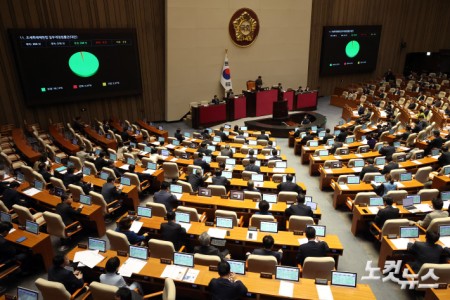 31일 서울 여의도 국회에서 열린 제433회국회(임시회) 제3차 본회의에서 조세특례제한법 일부개정법률안(대안)이 재석 210인, 찬성 206호, 반대 2인, 기권 2인으로 가결되고 있다.