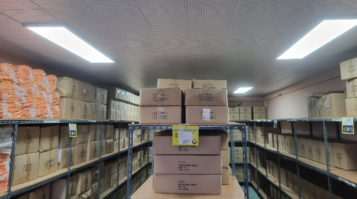 양양군이 비축 중인 종량제 봉투 재고. 양양군 제공