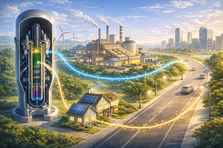 혁신형 소형모듈원전(i-SMR)이 지역 산업시설과 생활 인프라로 확산되는 모습을 표현한 이미지. 경주시 제공