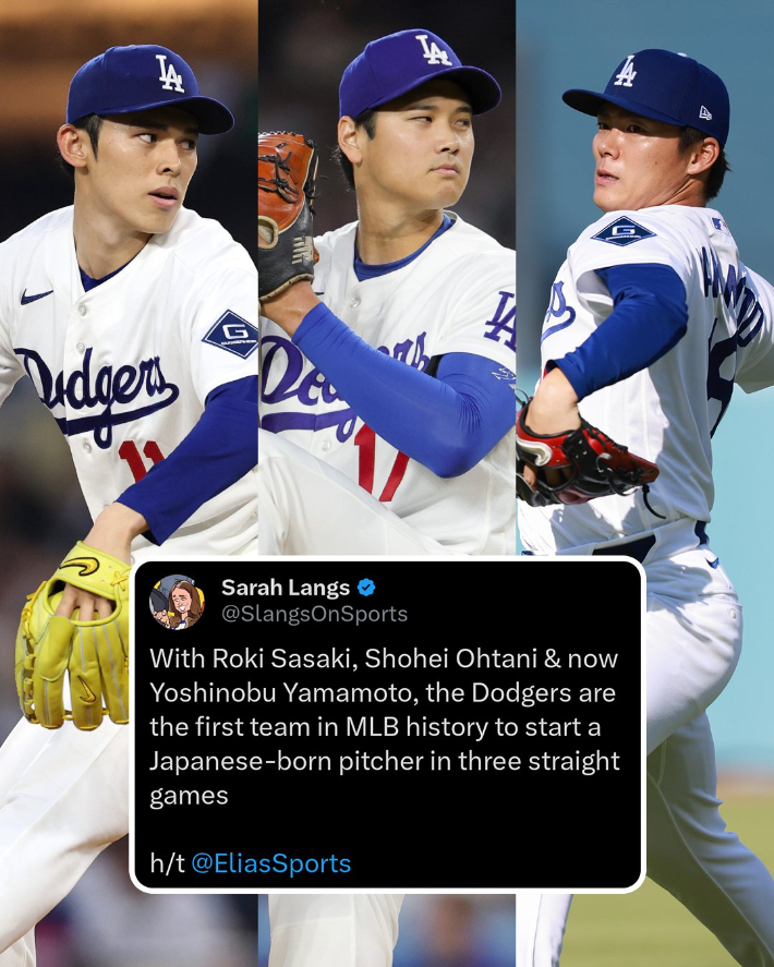 LA 다저스의 일본인 3인방. MLB X
