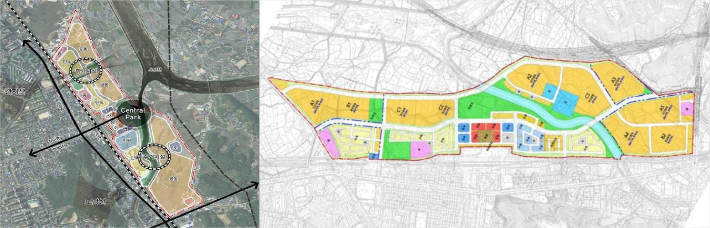 전주역세권 개발 컨셉(안)과 LH 제안 도면. 자료사진