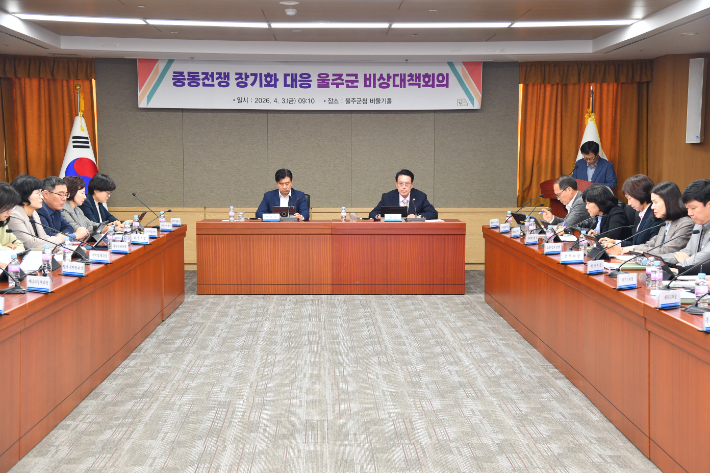 울주군은 3일 군청에서 이순걸 군수 주재로 비상대책회의를 열고, 분야별 대응 방안을 점검했다. 울주군 제공