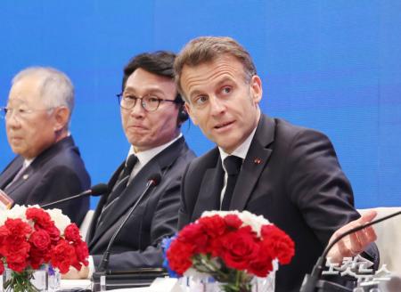 발언하는 마크롱 프랑스 대통령