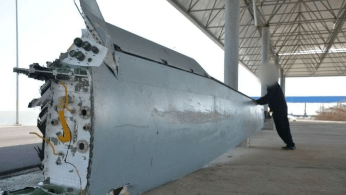 이란군에 격추됐다는 미군 MQ-9 드론의 잔해. 연합뉴스