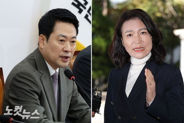 국민의힘 장동혁 대표와 이진숙 전 방송통신위원장. 윤창원 기자, 연합뉴스