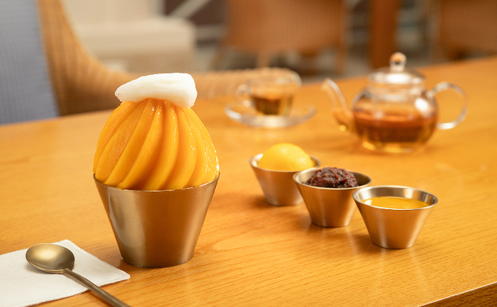 제주신라호텔이 출시한 '쁘띠 애플망고 빙수'. 제주신라호텔 제공