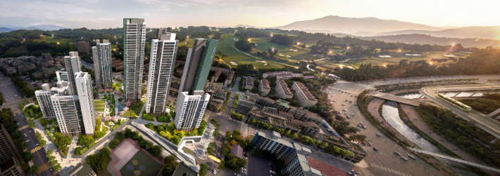 기흥1구역 재건축, '기흥역 푸르지오 마스터피스' 조감도. 대우건설 제공