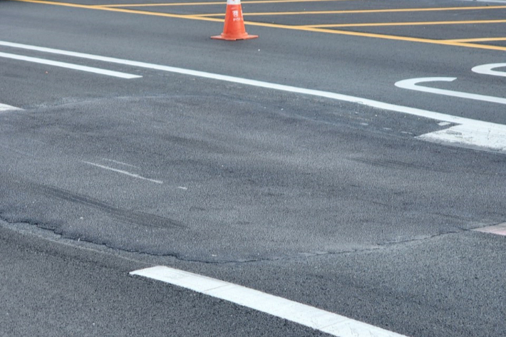 5일 수영강변지하차도 침하 구간. 부산시 제공