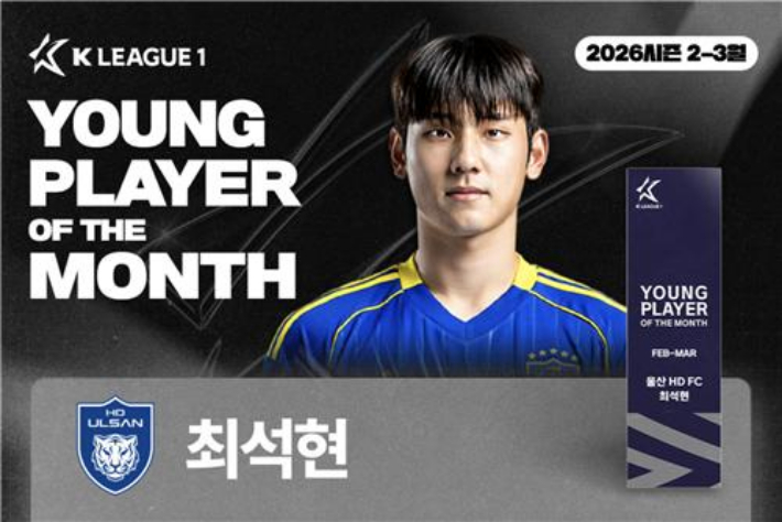 이달의 영를레이어상을 수상한 최석현. 프로축구연맹 제공