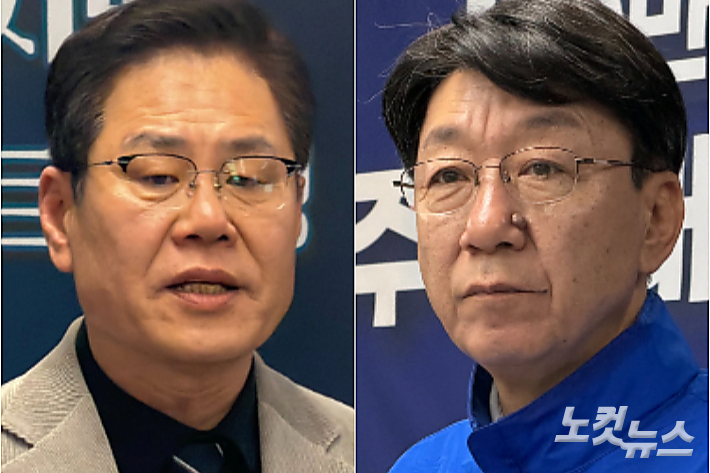 왼쪽부터 조지훈, 우범기 더불어민주당 전주시장 예비후보. 남승현 기자