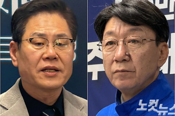 왼쪽부터 조지훈, 우범기 더불어민주당 전주시장 예비후보. 남승현 기자