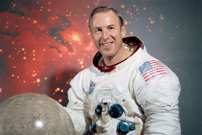 우주비행사 짐 러벨(Jim Lovell)의 모습. NASA