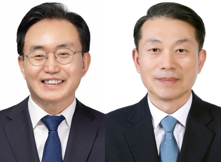 (왼쪽부터)민주당 나주시장 경선 후보인 윤병태·이재태. 연합뉴스