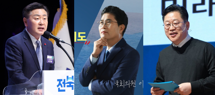 (왼쪽부터)김관영 전북도지사와 이원택 국회의원, 안호영 국회의원. 각 SNS 캡처