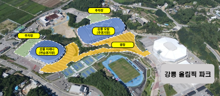 경기장 위치도. 강릉시 제공