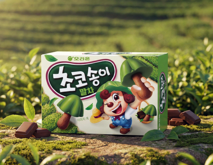 오리온이 지난해 한정판으로 선보여 100만 개 완판을 기록한 '초코송이 말차'를 상시 판매 제품으로 출시한다. 오리온 제공