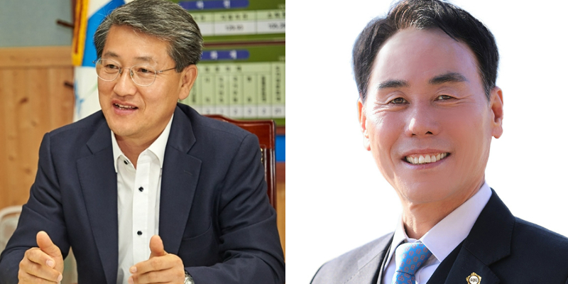 더불어민주당 구례군수 결선에 오른 김순호 구례군수와 장길선 후보. 구례군 및 선관위 제공