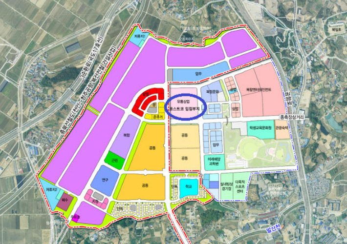 청주시 청원구 밀레니엄타운에 들어설 코스트코 부지. 청주시 제공