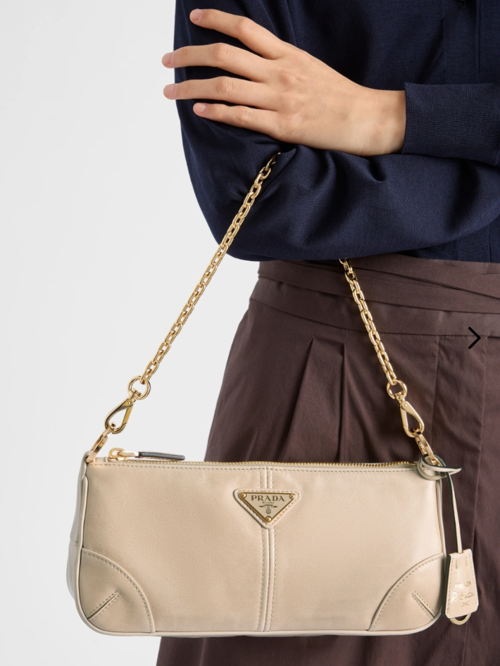 프라다 리에디션 2002 미디엄 가죽 숄더백. 프라다 제공
