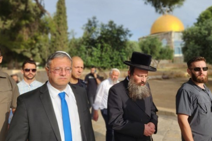 예루살렘 성지를 방문한 이타마르 벤-그비르 이스라엘 국가안보장관. 연합뉴스