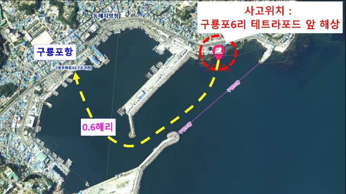 사고 위치. 포항해경 제공