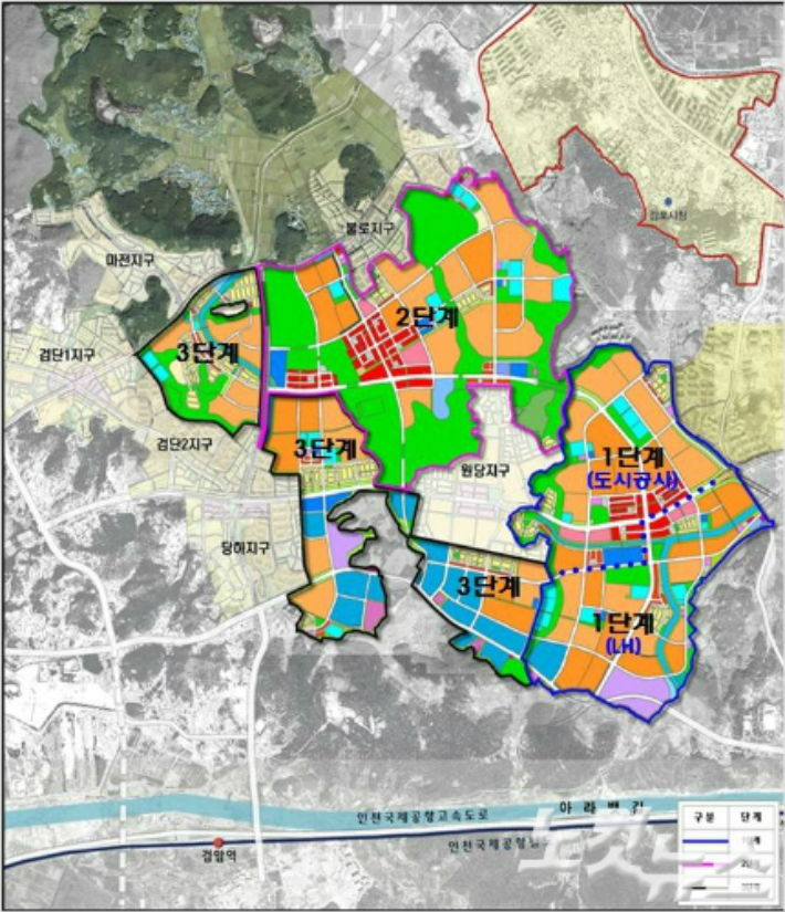 인허가에만 7년이 걸린 인천검단신도시 계획도. 인천시 제공
