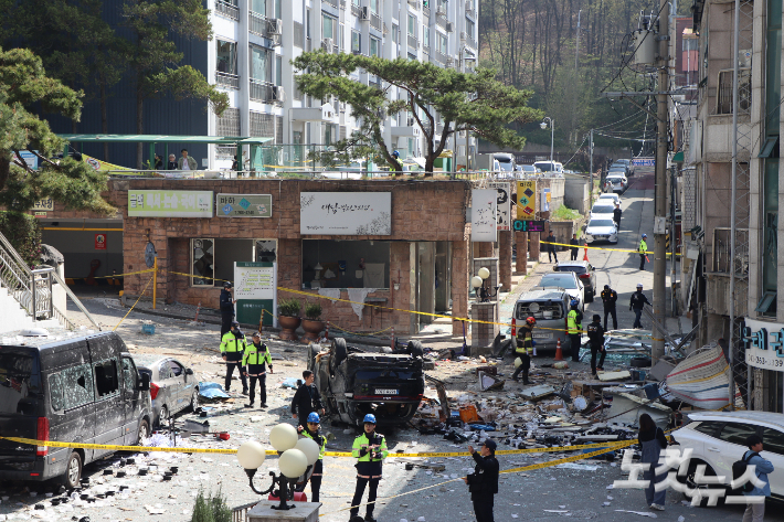 폭발이 발생한 사고 현장. 임성민 기자