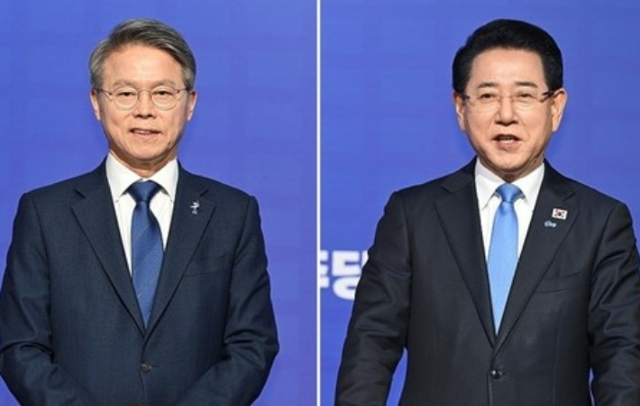 민형배 후보와 김영록 후보. 연합뉴스