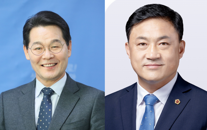 권익현, 김정기 더불어민주당 부안군수 예비후보. 각각 제공