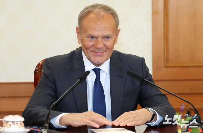 김민석 총리와 면담하는 도날드 투스크 폴란드 총리