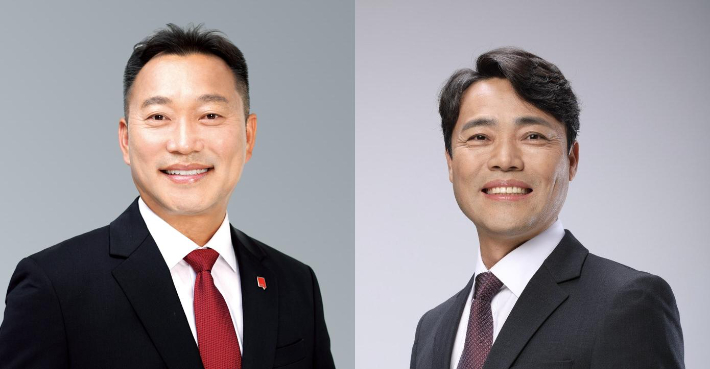 김주업 후보와 정희성 후보. 진보당 광주시당 제공