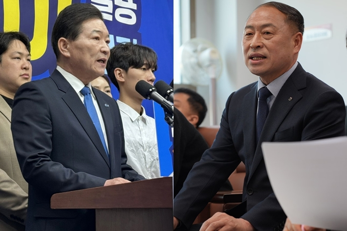왼쪽부터 김병이, 한득수 더불어민주당 임실군수 예비후보. 연합뉴스