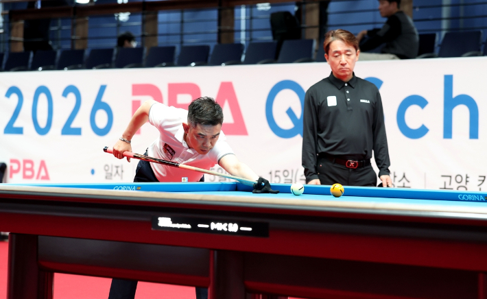 프로당구 큐스쿨에 출전한 정경섭. PBA 