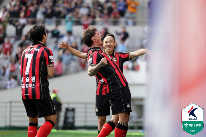 포효하는 FC서울 공격수 클리말라. 한국프로축구연맹 제공