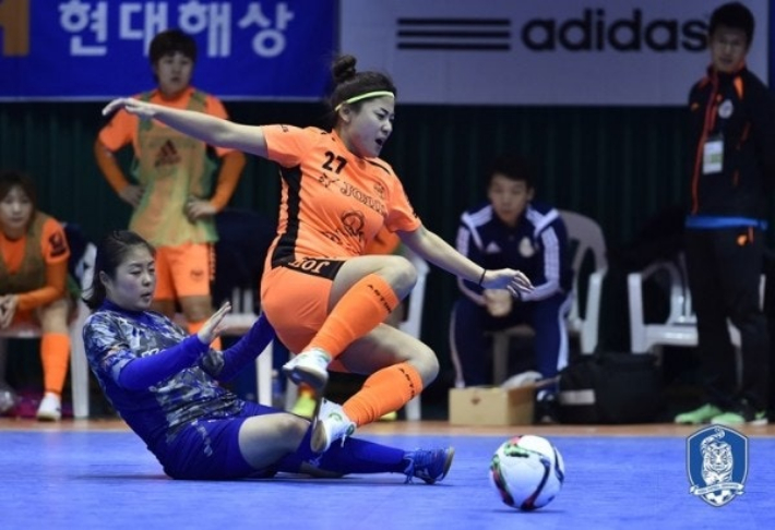 여자 풋살 경기 장면. 한국풋살연맹 제공