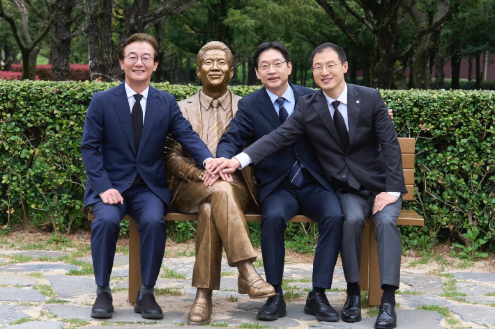 전재수 부산시장 후보·김경수 경남지사 후보·김상욱 울산시장 후보. 민주당 경남도당 제공 