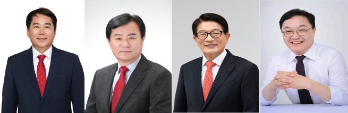 유해남 전 창원KBS 총국장, 한옥문 전 양산시의회 의장, 하학열 전 고성군수, 김현수 전 창원KBS 보도국장. 국민의힘 경남도당 제공