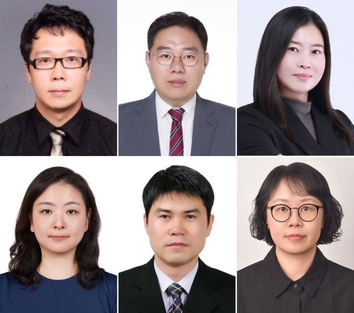 왼쪽 위부터 김현범, 권구범, 민경난, 손연미, 홍기정, 고연화 심사관. 지식재산처 제공