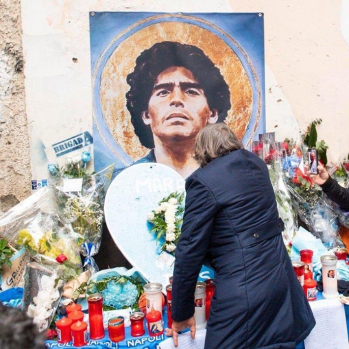 이탈리아 나폴리의 마라도나 추모 공간. SSC나폴리 SNS 사진 캡처
