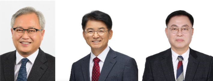 사진 왼쪽부터 더불어민주당 김정중 후보, 국민의힘 김호열 후보, 무소속 고제철 후보. 중앙선거관리위원회 제공
